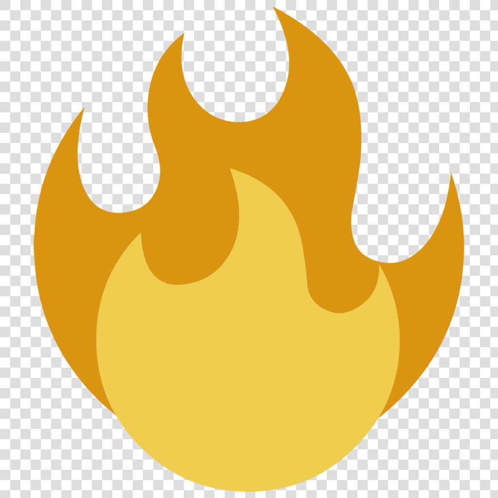 Stylized flame icon with yellow and orange gradient