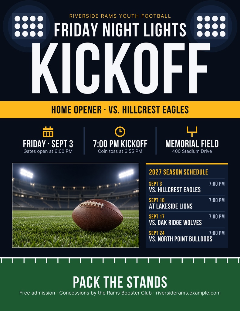 Preview for Friday Night Lights Kickoff Letter Flyer Template