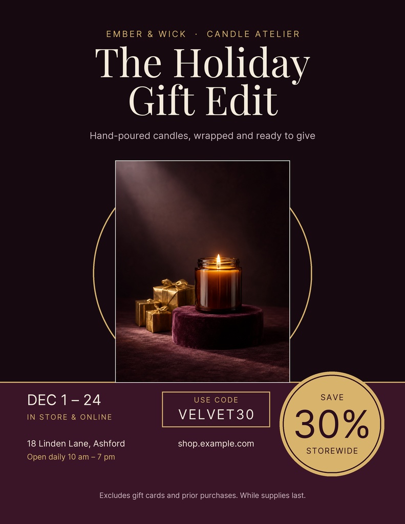 Preview for The Velvet Gift Edit Letter Flyer Template