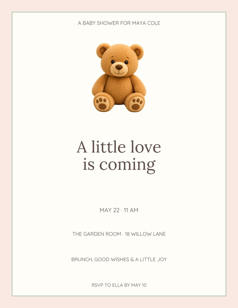 Preview for A Little Love Is Coming Letter Flyer Template