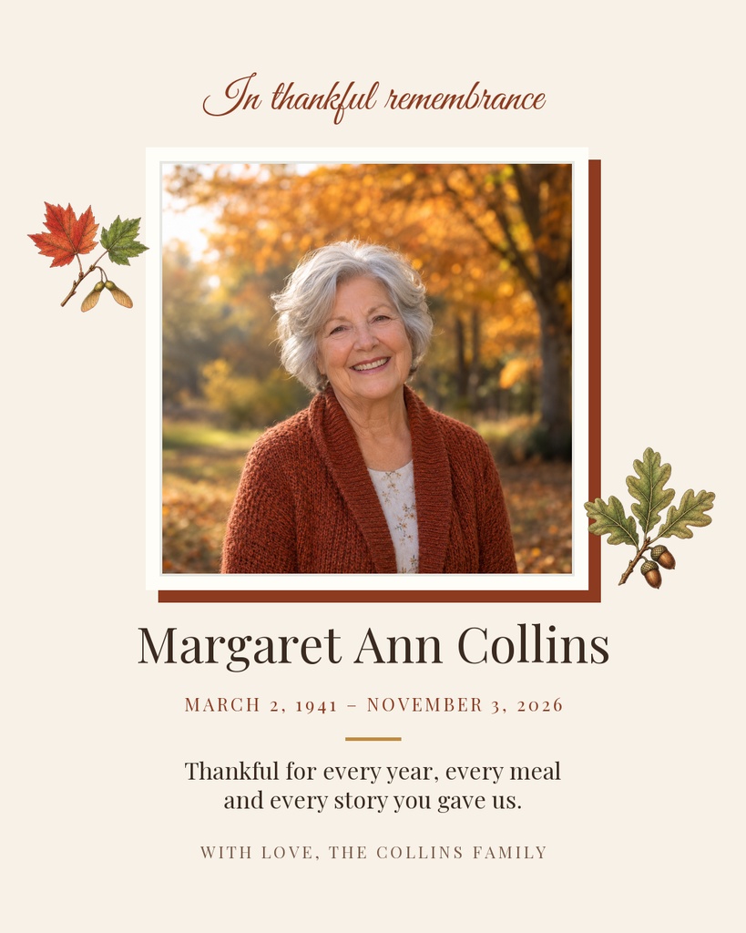 Preview for In Thankful Remembrance Portrait Post Template