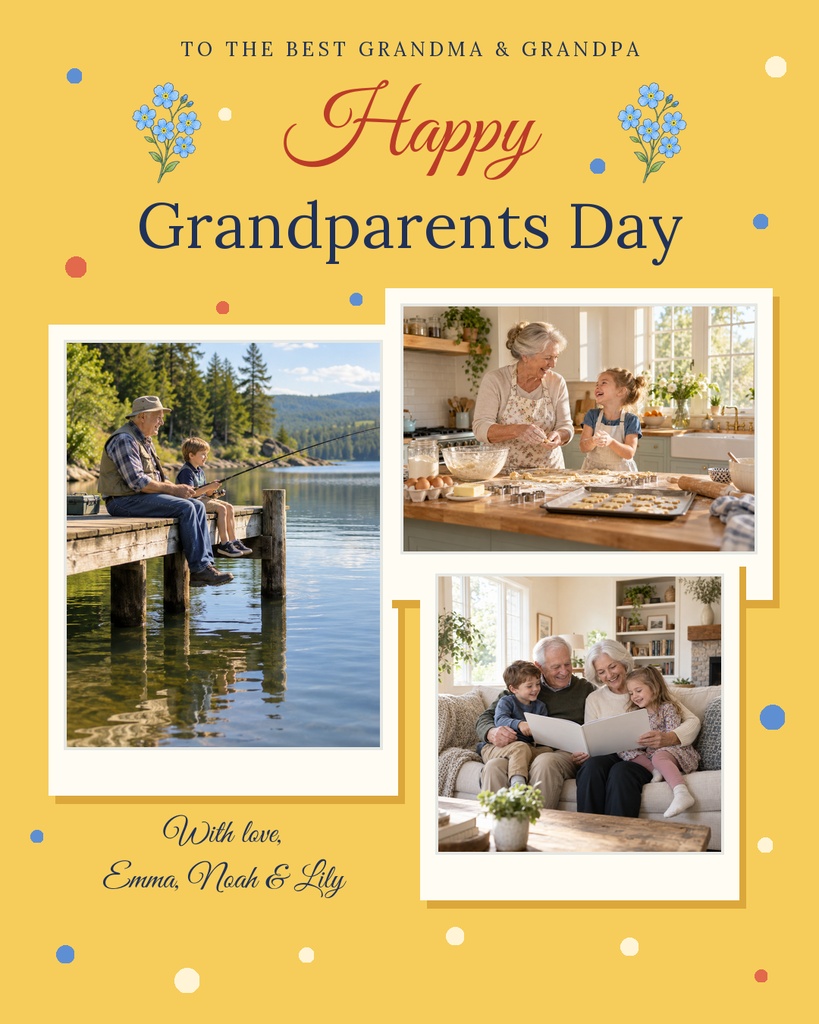 Preview for Happy Grandparents Day Portrait Post Template