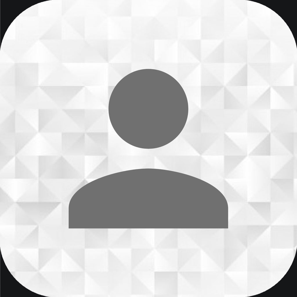 Gray user icon on a white and gray geometric background