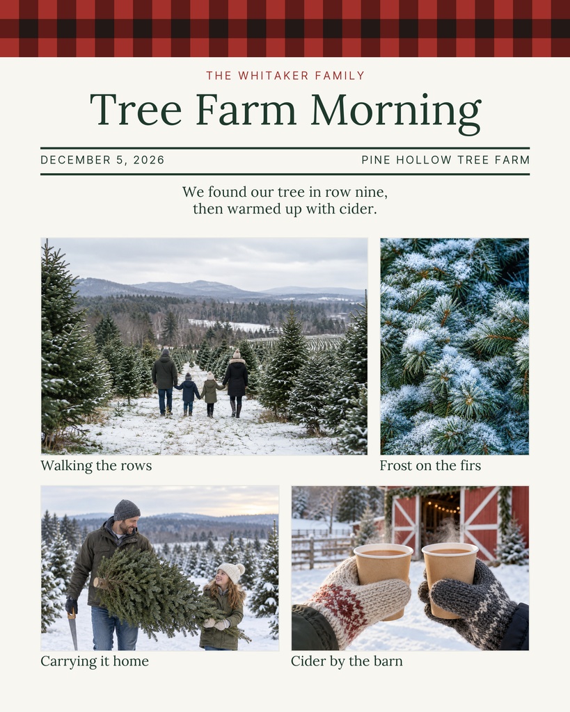 Preview for Our Tree Farm Morning Memory Page Template