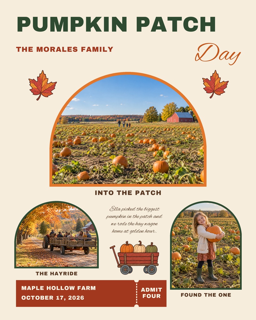Preview for Pumpkin Patch Day Memory Page Template