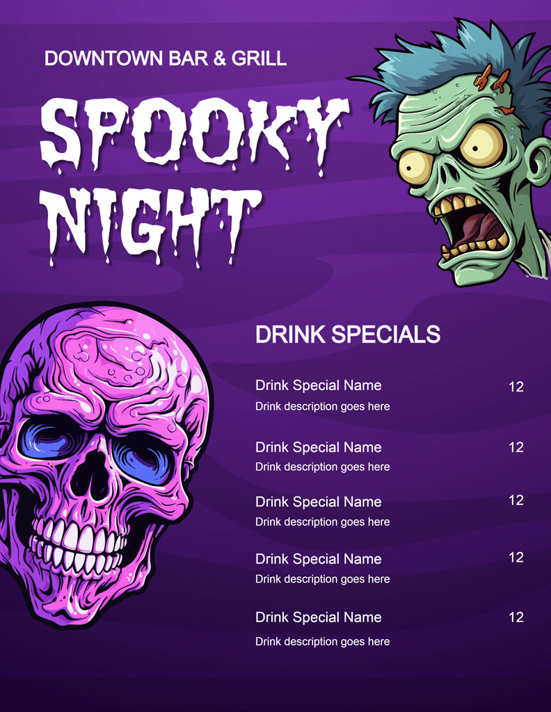 Spooky Night drink specials at Downtown Bar & Grill