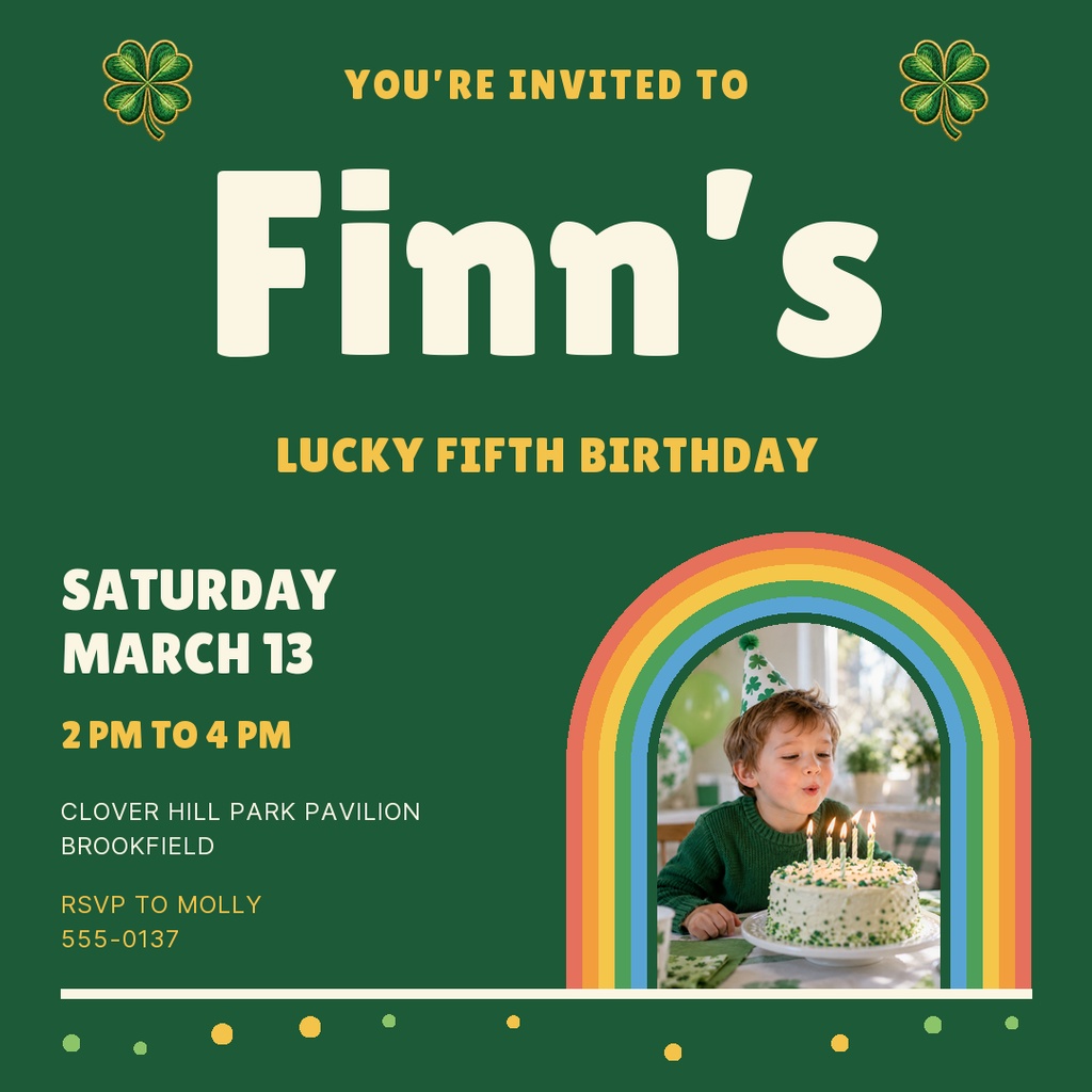 Preview for Lucky To Be Five Square Post Template