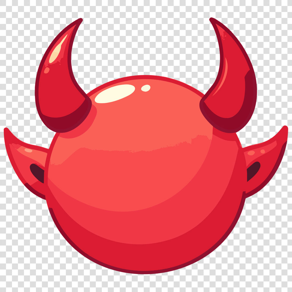 Red cartoon devil with horns