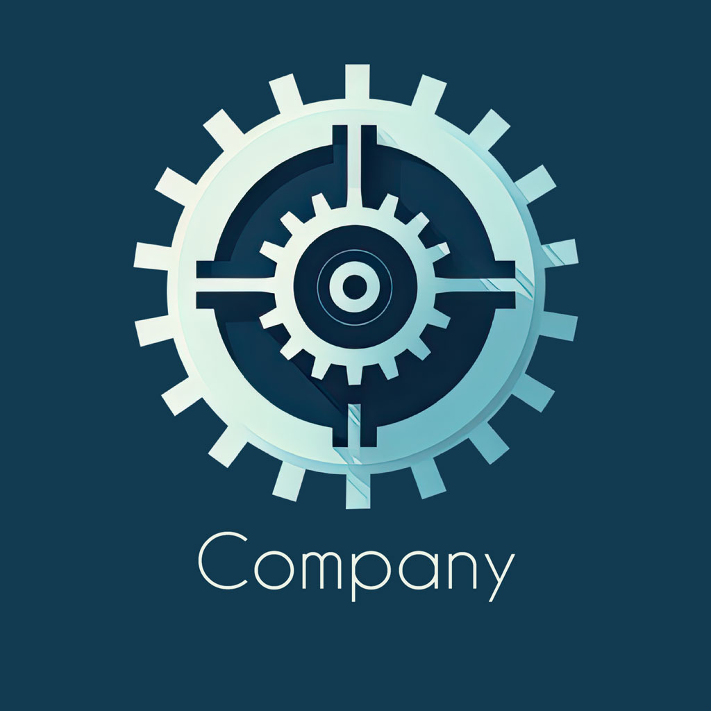 Cogwheel company logo with interlocking gears