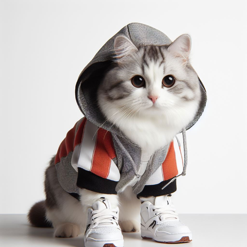 Orange tabby cat with sunglasses and yellow bucket hat