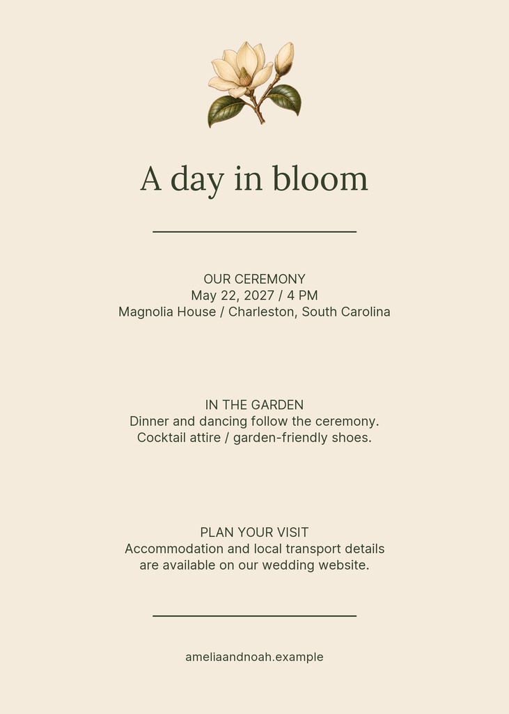 Preview for Magnolia Promise Details Card Template