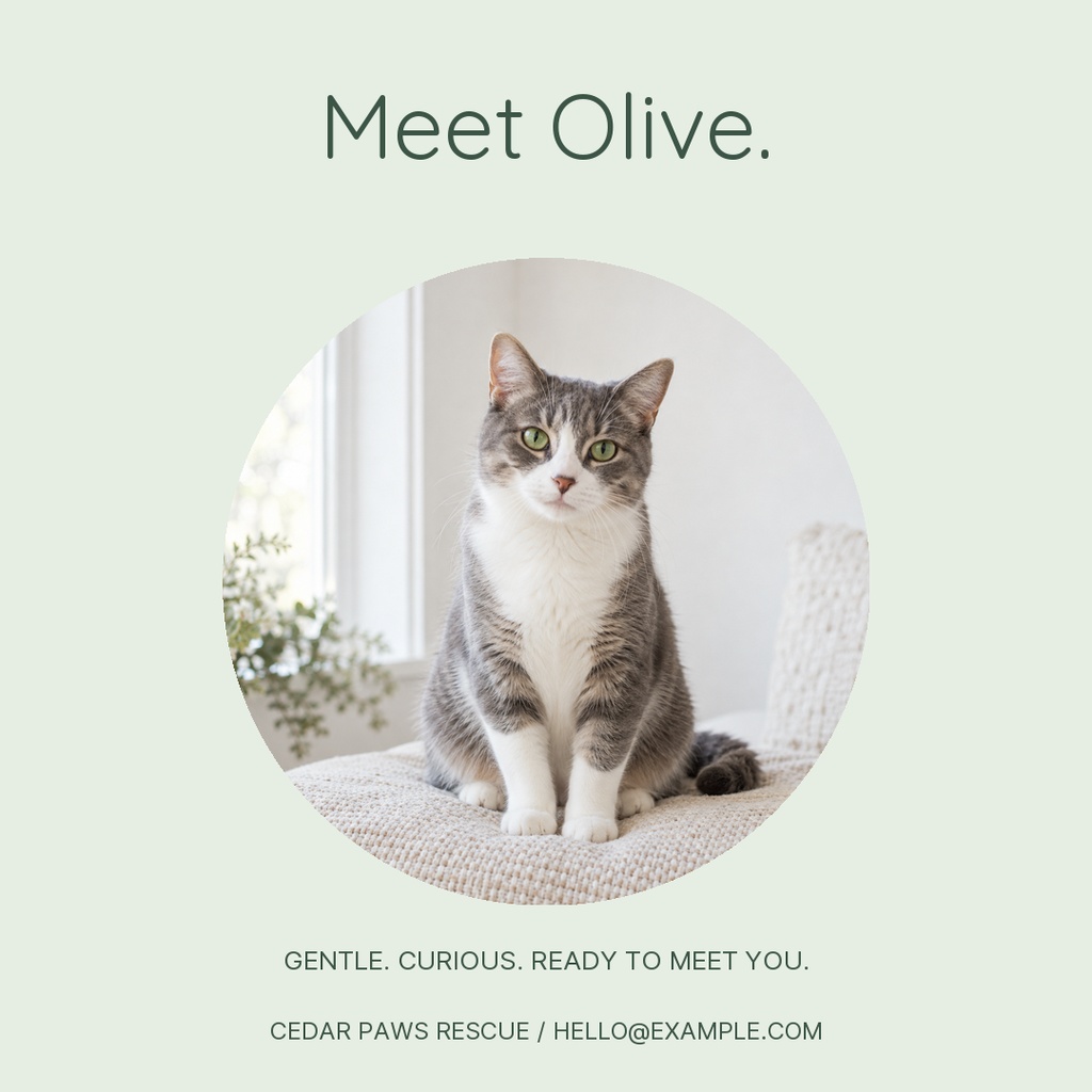 Preview for Olive Finds A Family Square Post Template