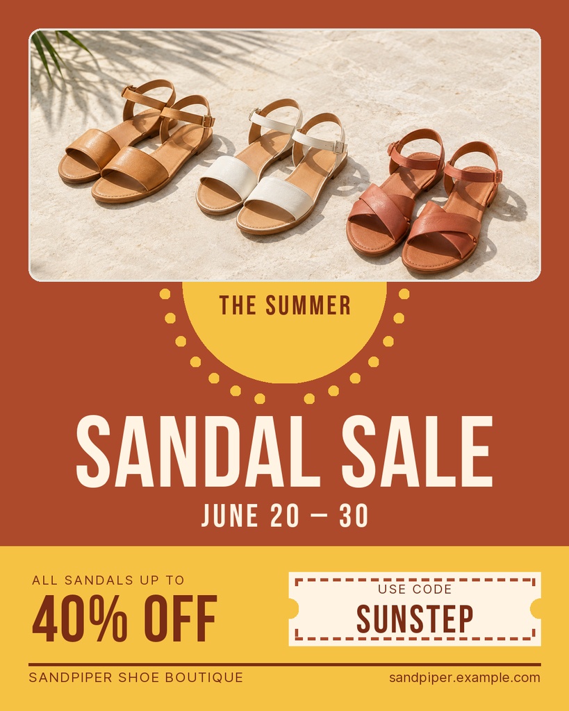 Preview for The Summer Sandal Sale Portrait Post Template