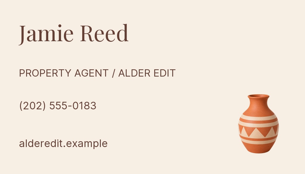 Preview for The Alder Edit Agent Contact Card Template