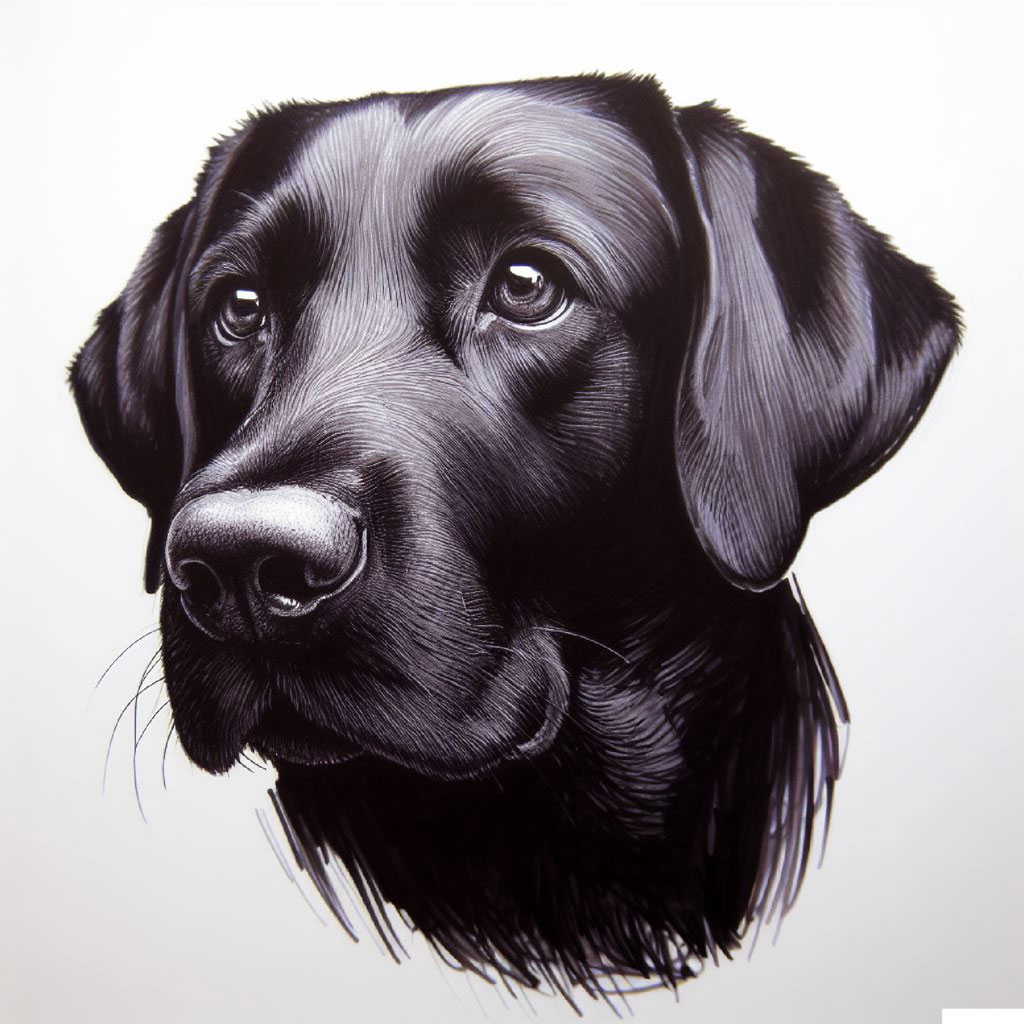 Illustration of a Staffordshire Terrier with tan and white fur and perked ears