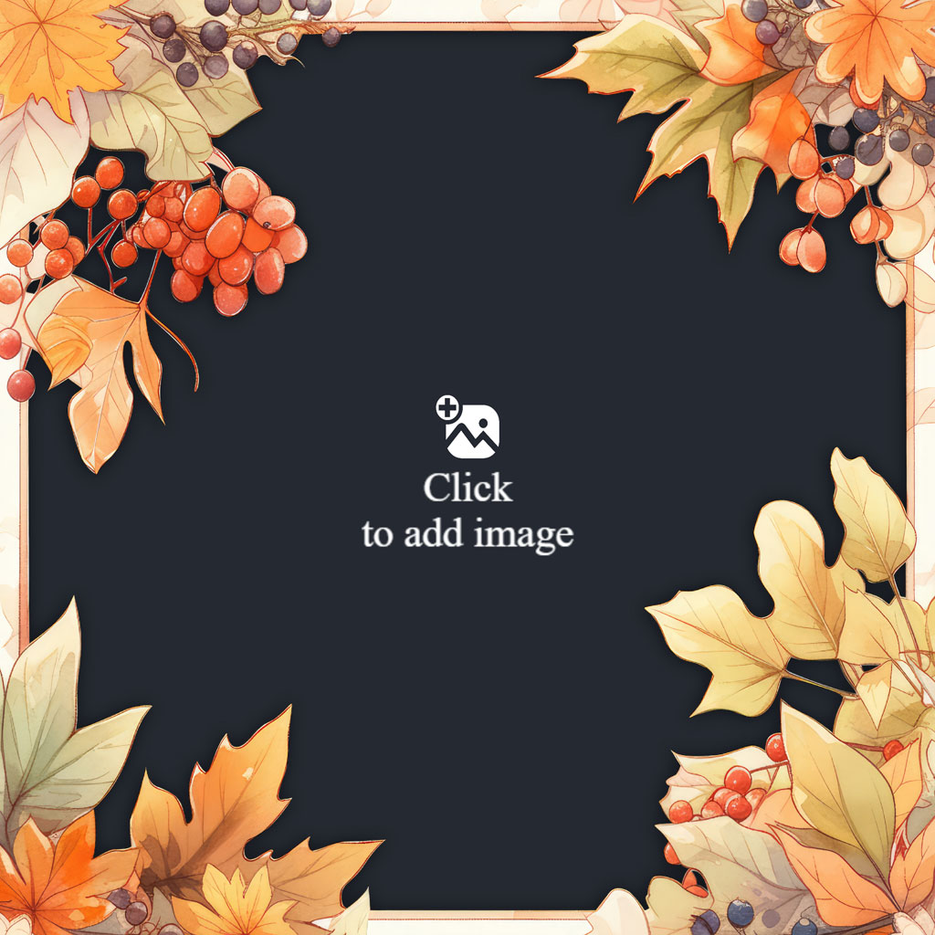 Autumn leaves and berries framing a dark background