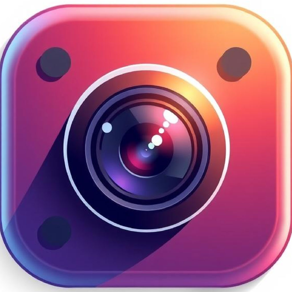 Instagram icon with a camera lens