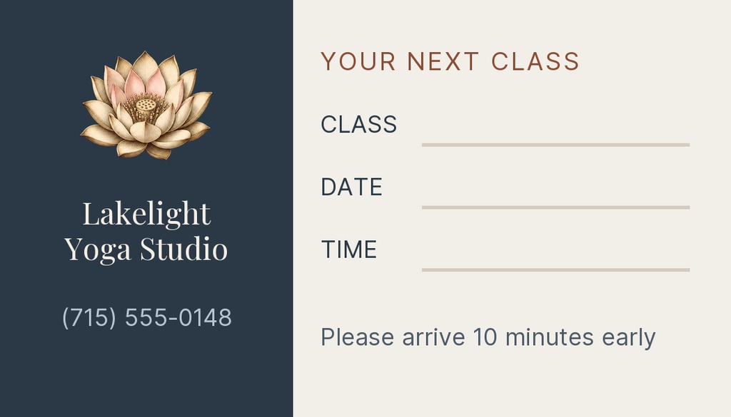 Preview for January Yoga Reset Appointment Card Template