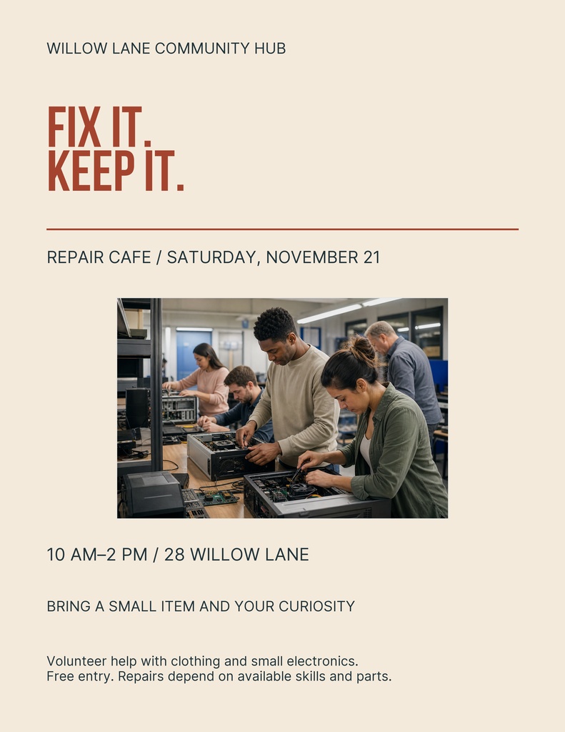 Preview for Repair Cafe Saturday Letter Flyer Template