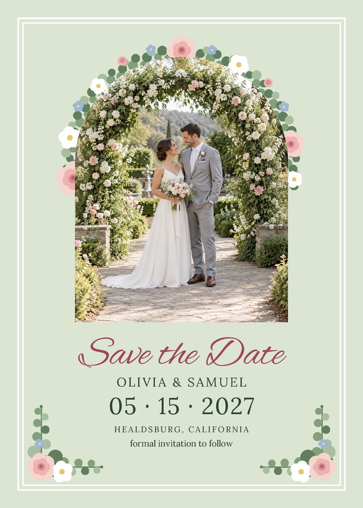 Preview for Garden Party Vows Save The Date Template