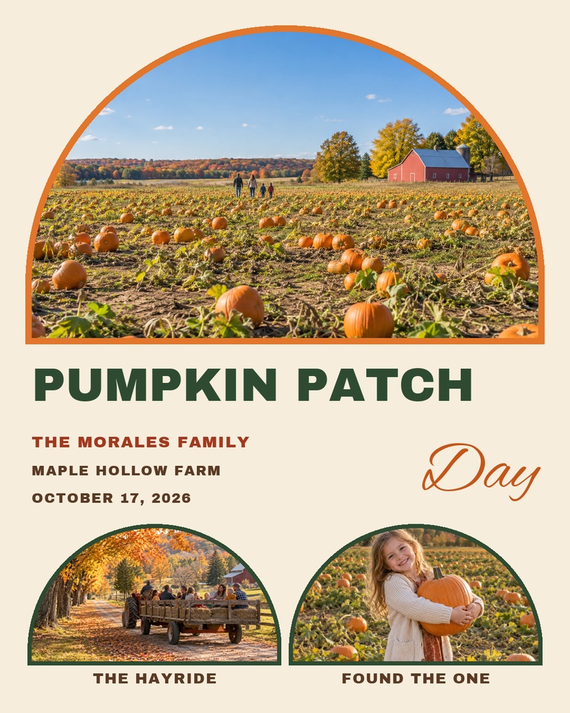 Preview for Pumpkin Patch Day Portrait Collage Template