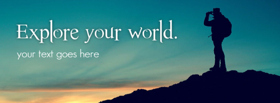 Silhouette of a person standing on a hill, looking through binoculars at sunset.