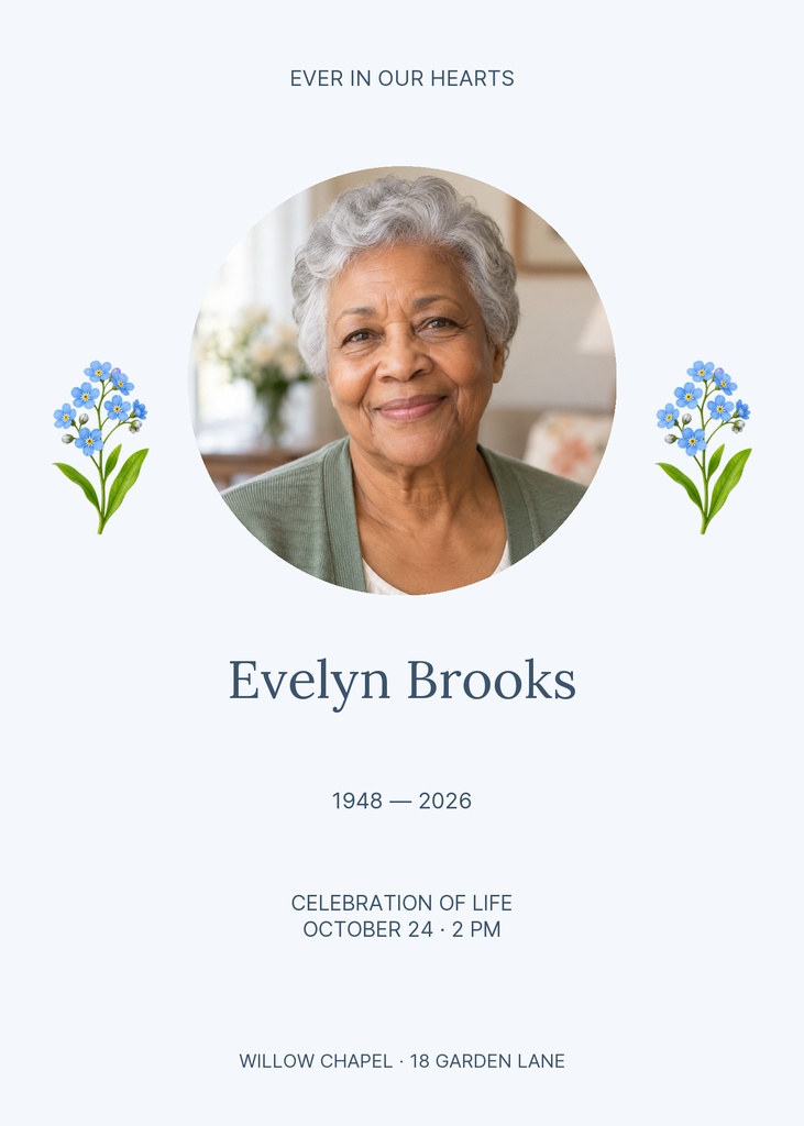 Preview for Ever In Our Hearts Remembrance Card Template