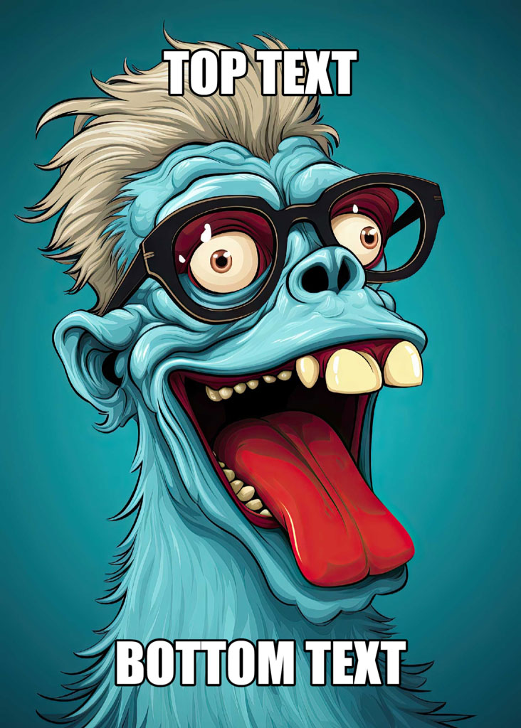 A cartoon gorilla with sunglasses and a mohawk hairstyle, sticking out its tongue.