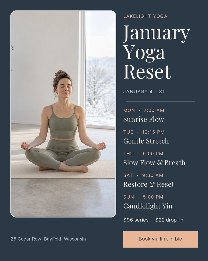 Preview for January Yoga Reset Portrait Post Template