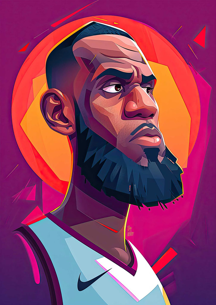 Illustration of a bearded man in a Nike jersey