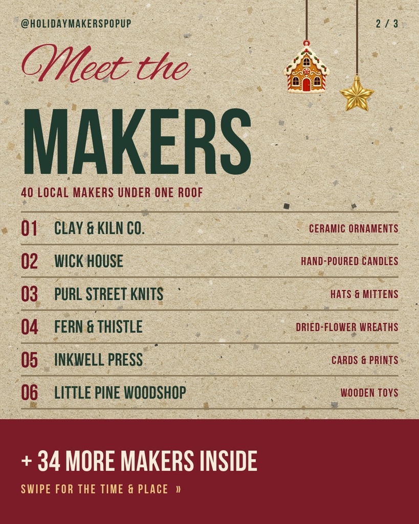 Preview for The Holiday Makers Pop-up Carousel Detail Template