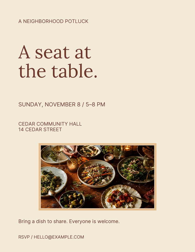 Preview for A Seat At The Table Letter Flyer Template