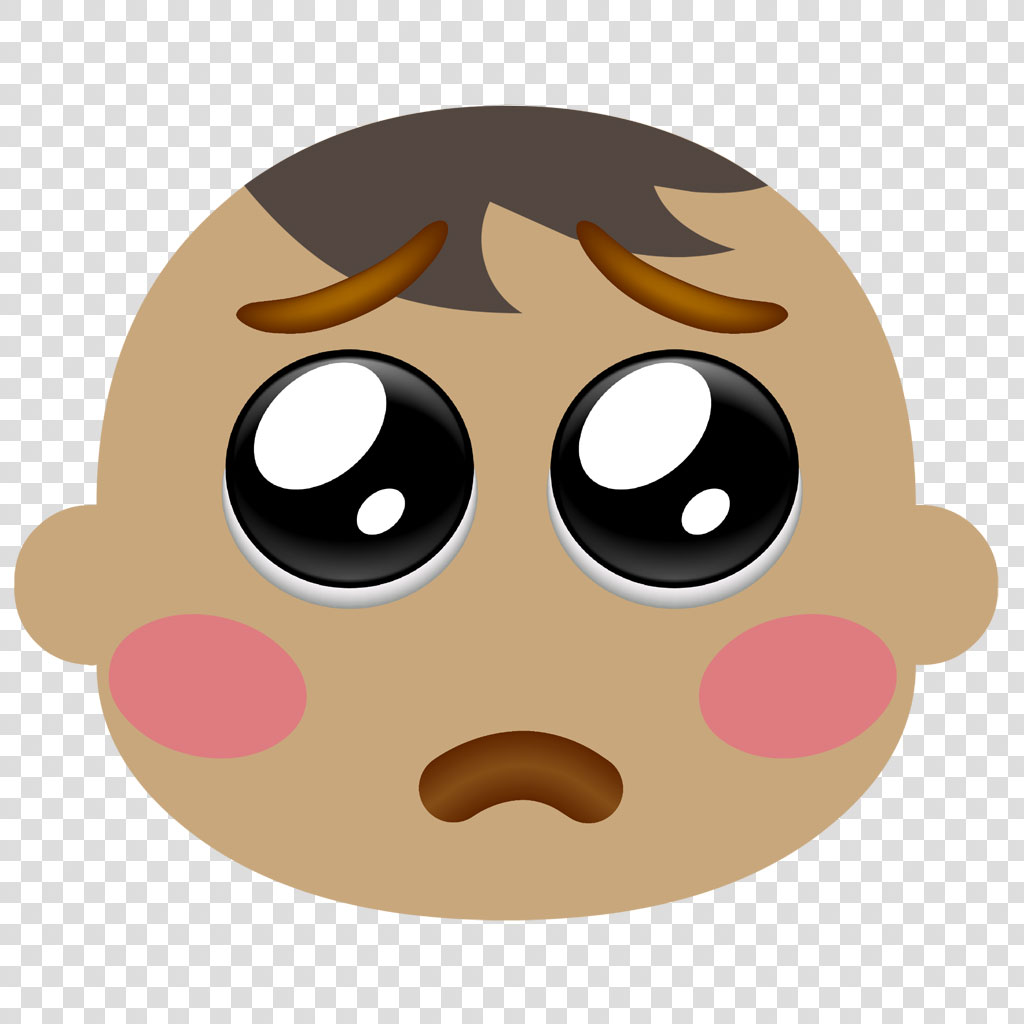 A cartoon face with a surprised expression