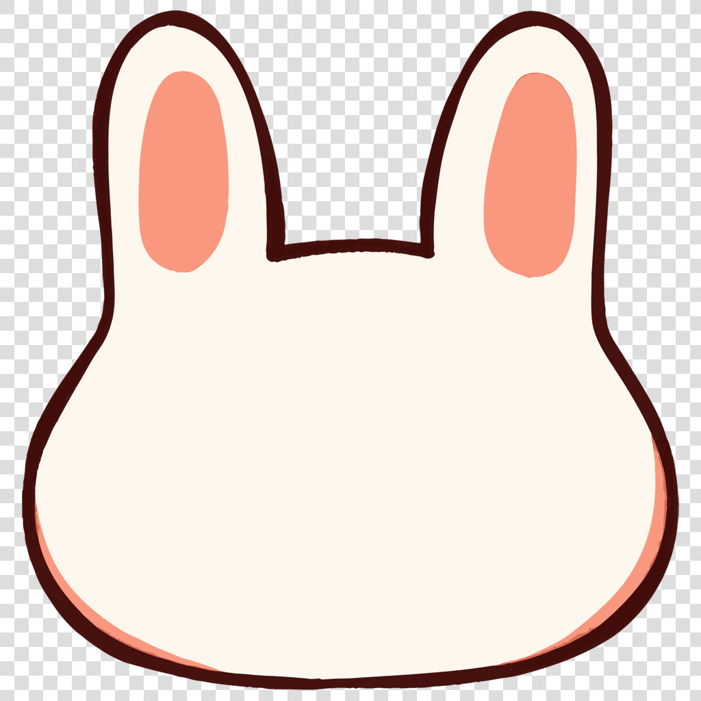 Cartoon bunny head with large ears
