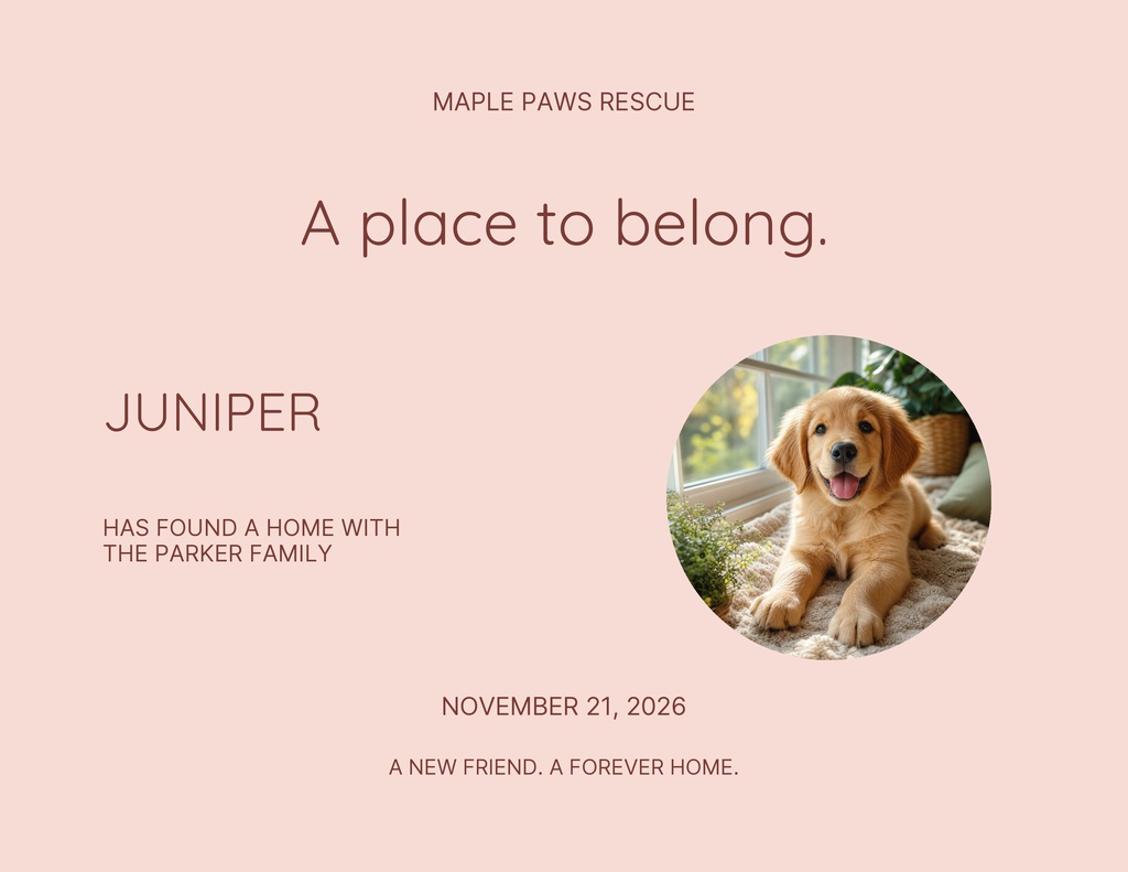 Preview for Say Hello To Juniper Keepsake Certificate Template