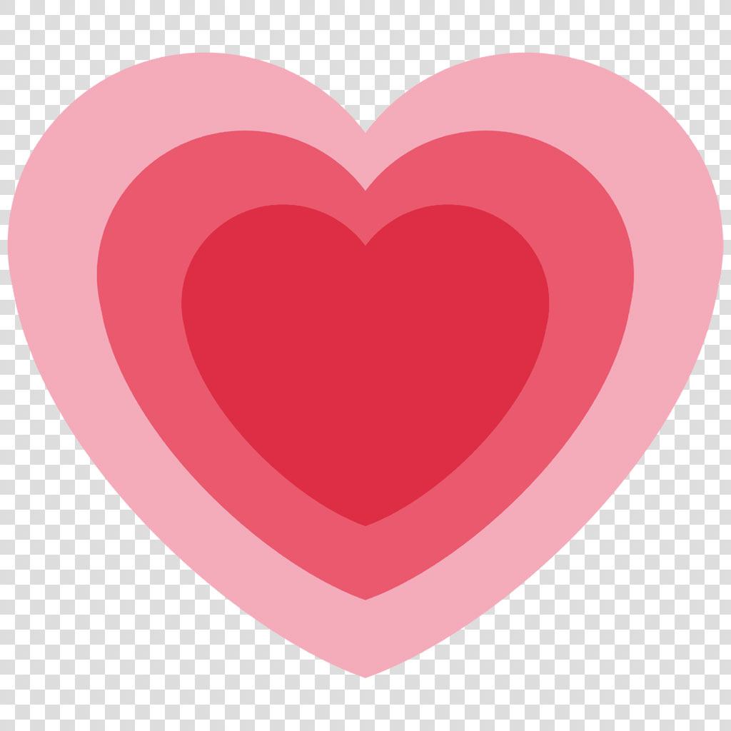 Layered pink heart icon