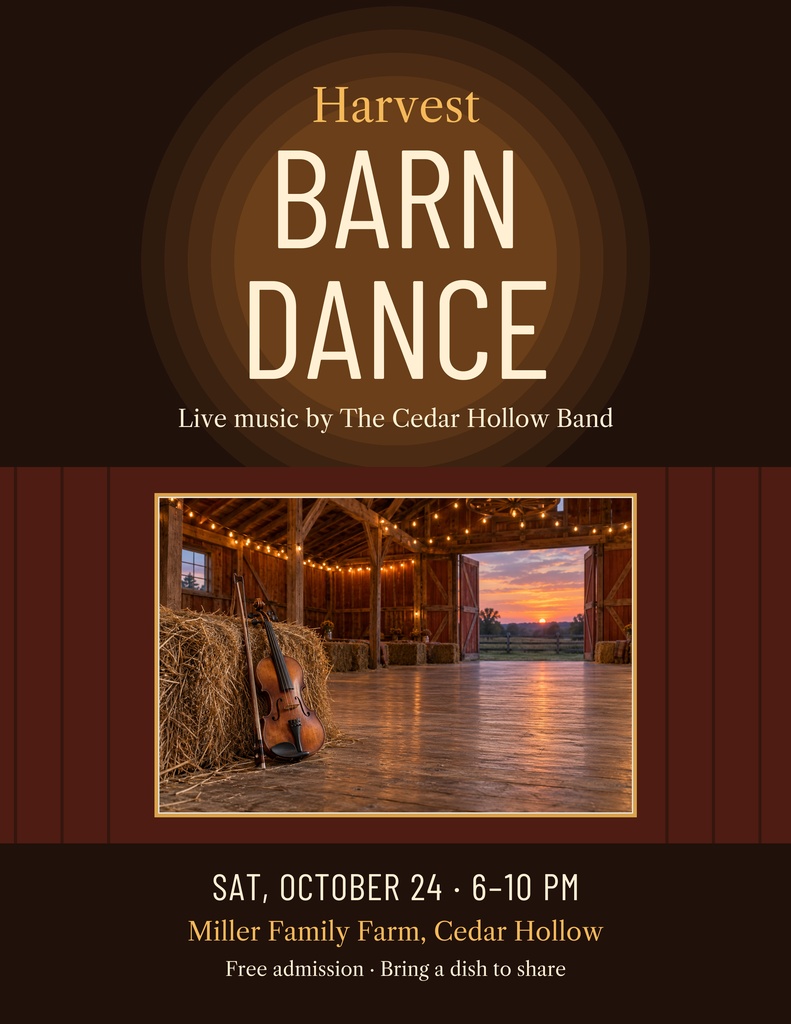 Preview for Harvest Barn Dance Letter Flyer Template