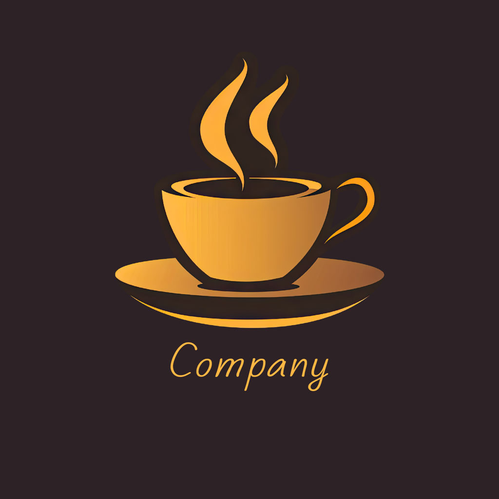 A yellow coffee cup and saucer with steam rising from it on a dark background.