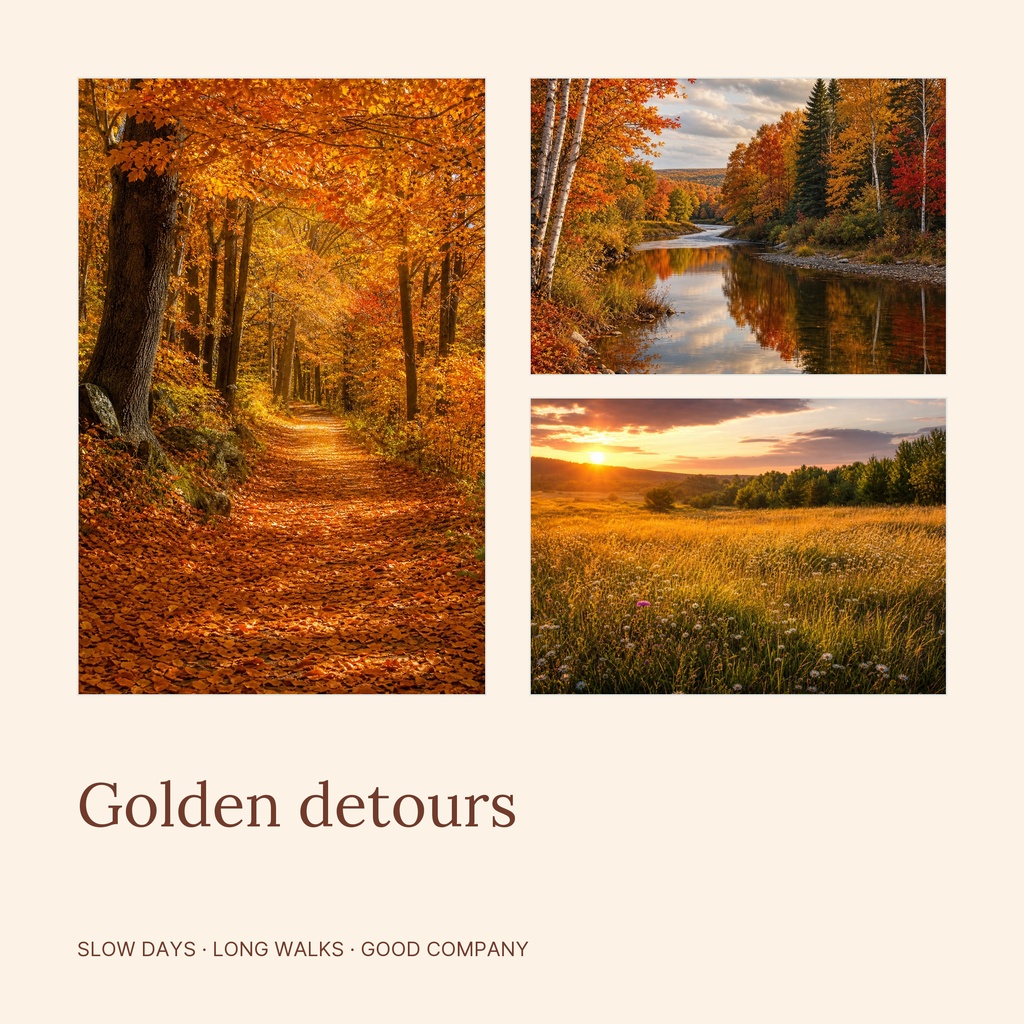Preview for Golden Detours Square Collage Template