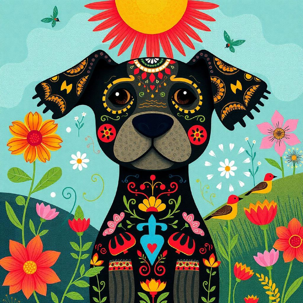 A cartoon-style forest scene featuring a deer and birds surrounded by lush greenery and vibrant flowers.