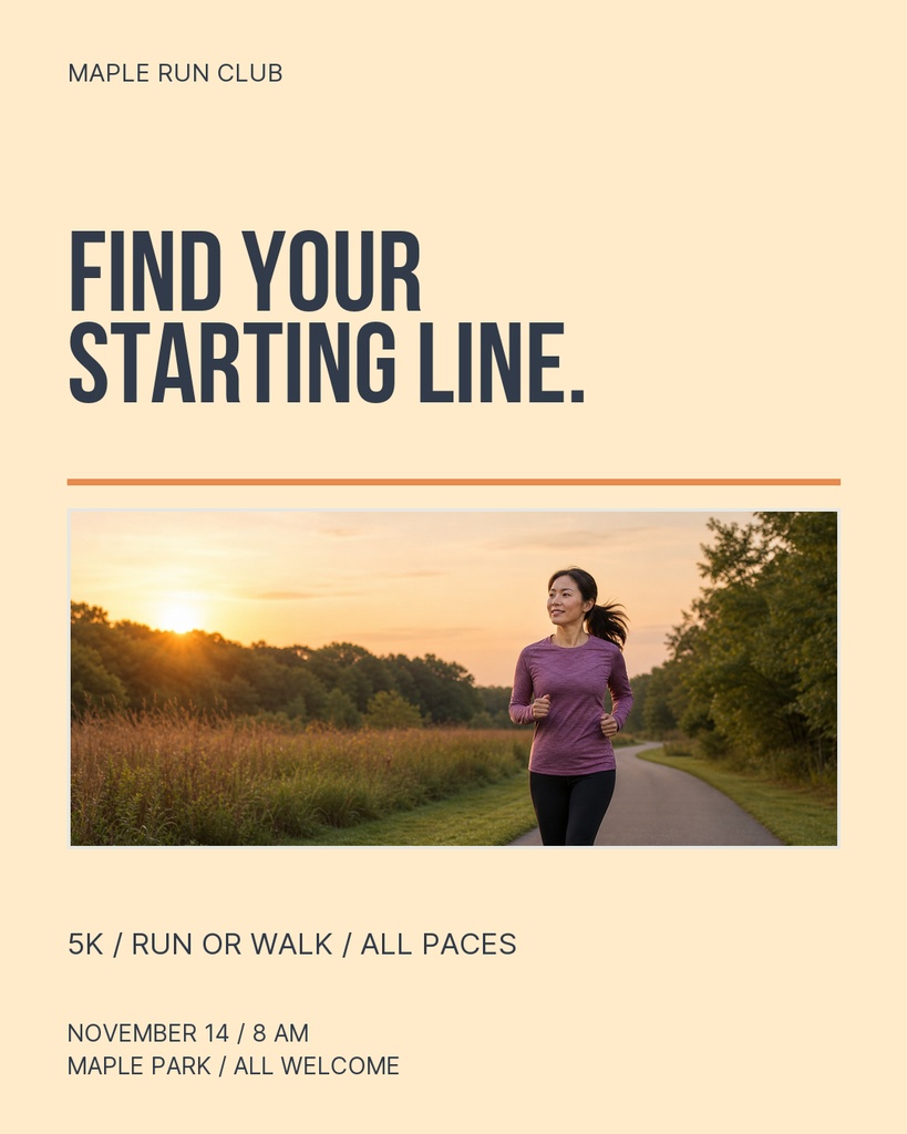 Preview for On The Starting Line Portrait Post Template