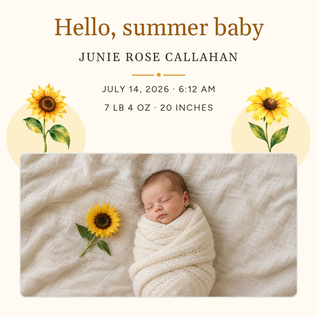 Preview for Hello, Summer Baby Square Post Template