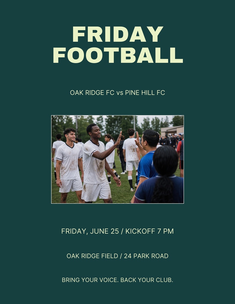Portrait football flyer with players celebrating and bold Friday Football title.