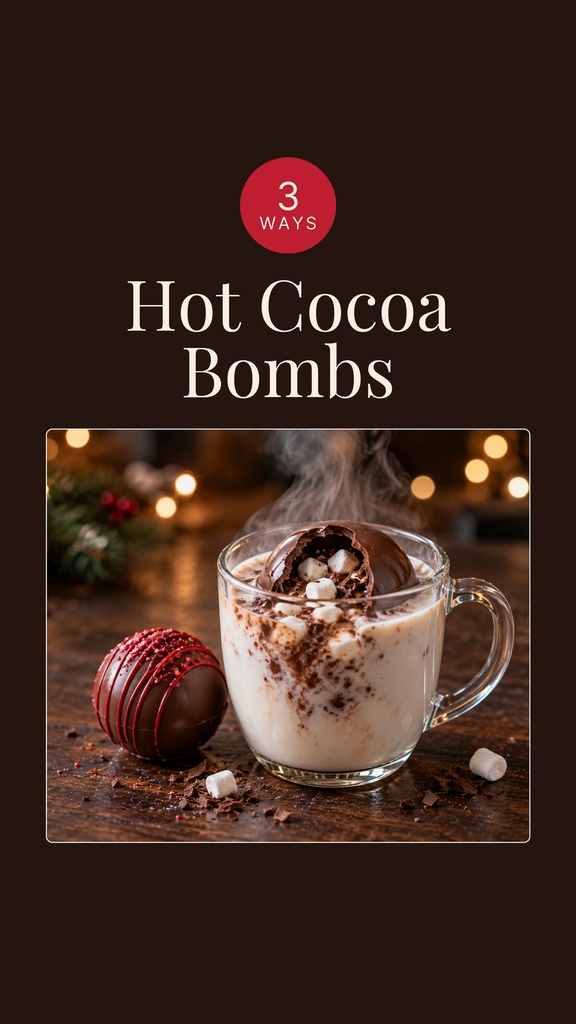 Preview for Hot Cocoa Bombs, 3 Ways Static Reel Cover Template