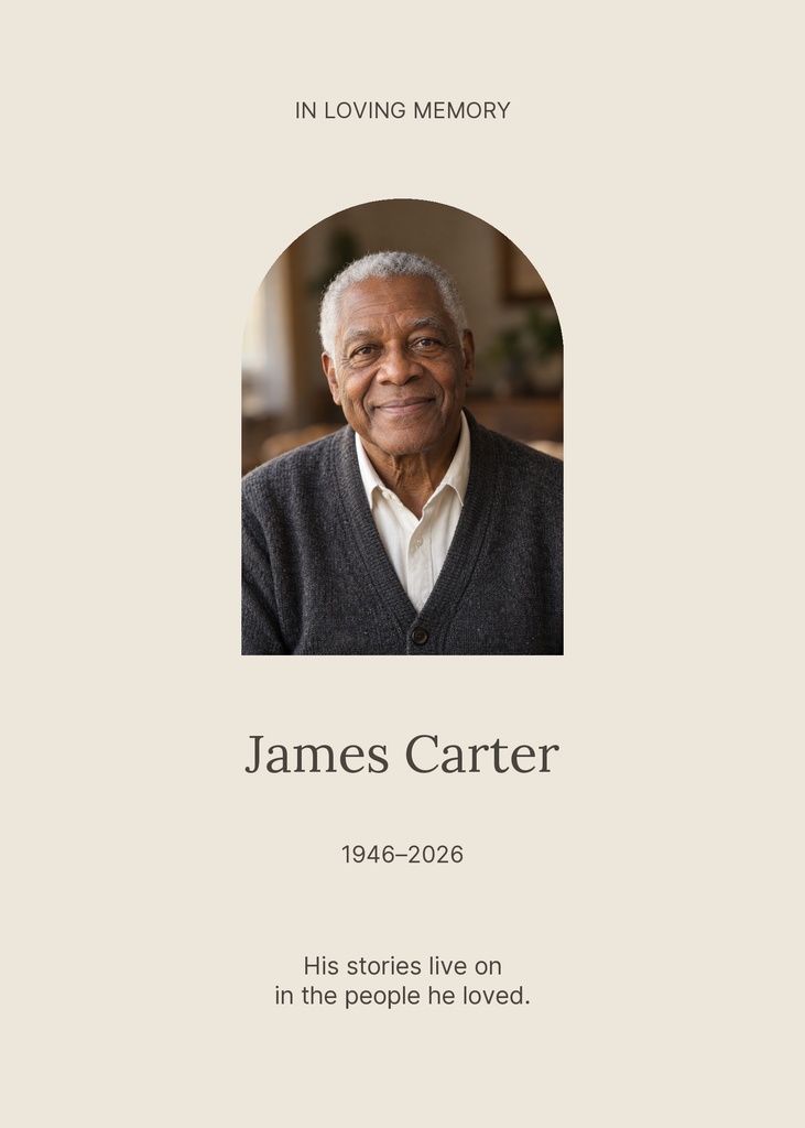 Preview for The Stories We Carry Remembrance Card Template