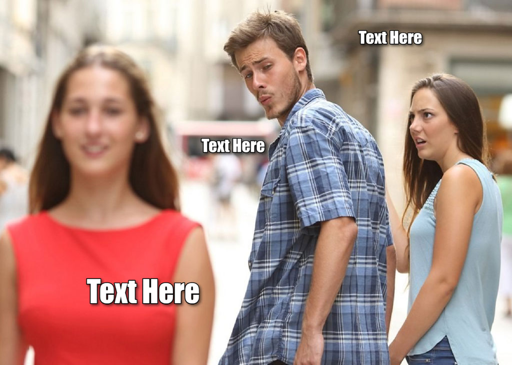 Man looking at another woman while walking with his girlfriend