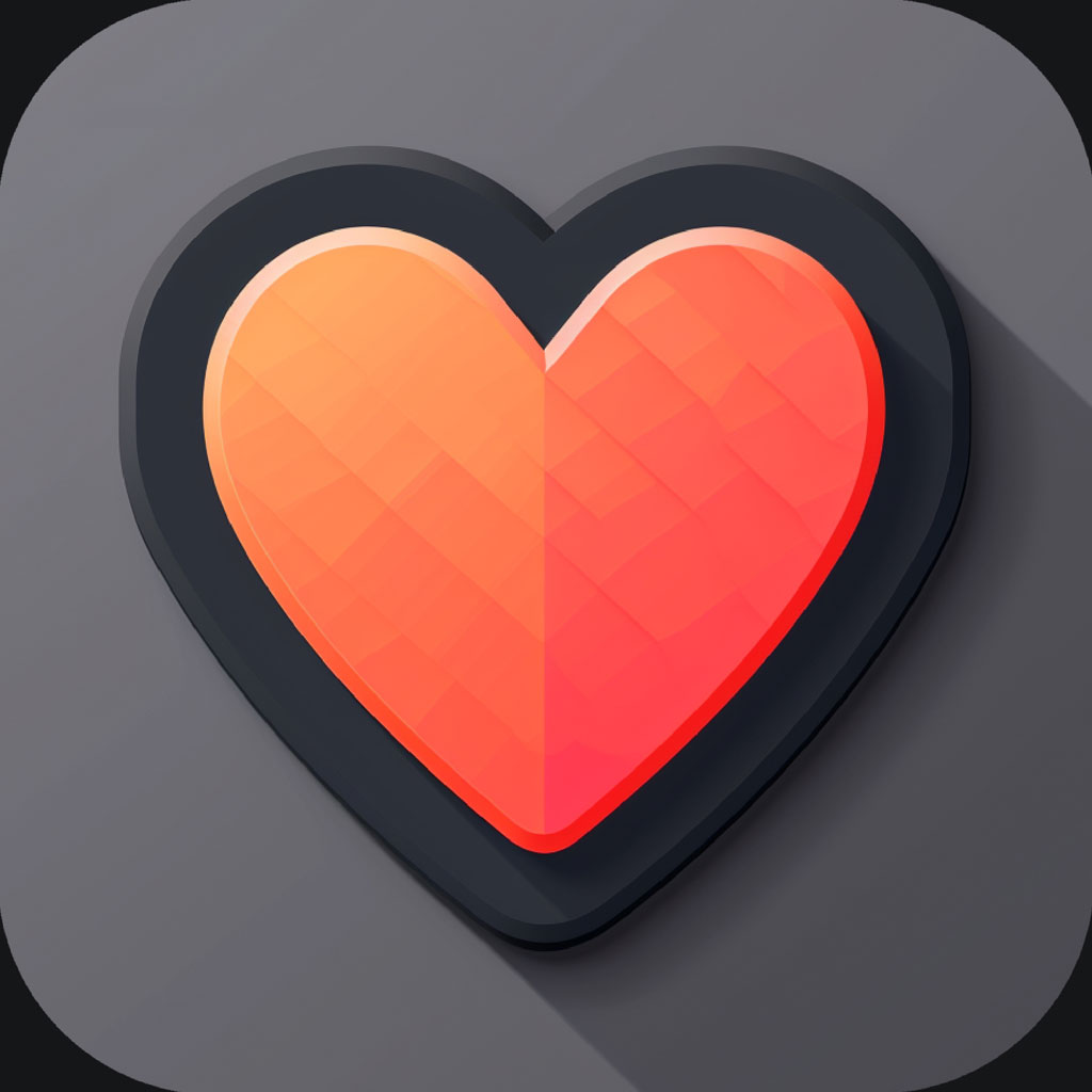 Gradient heart icon on gray background