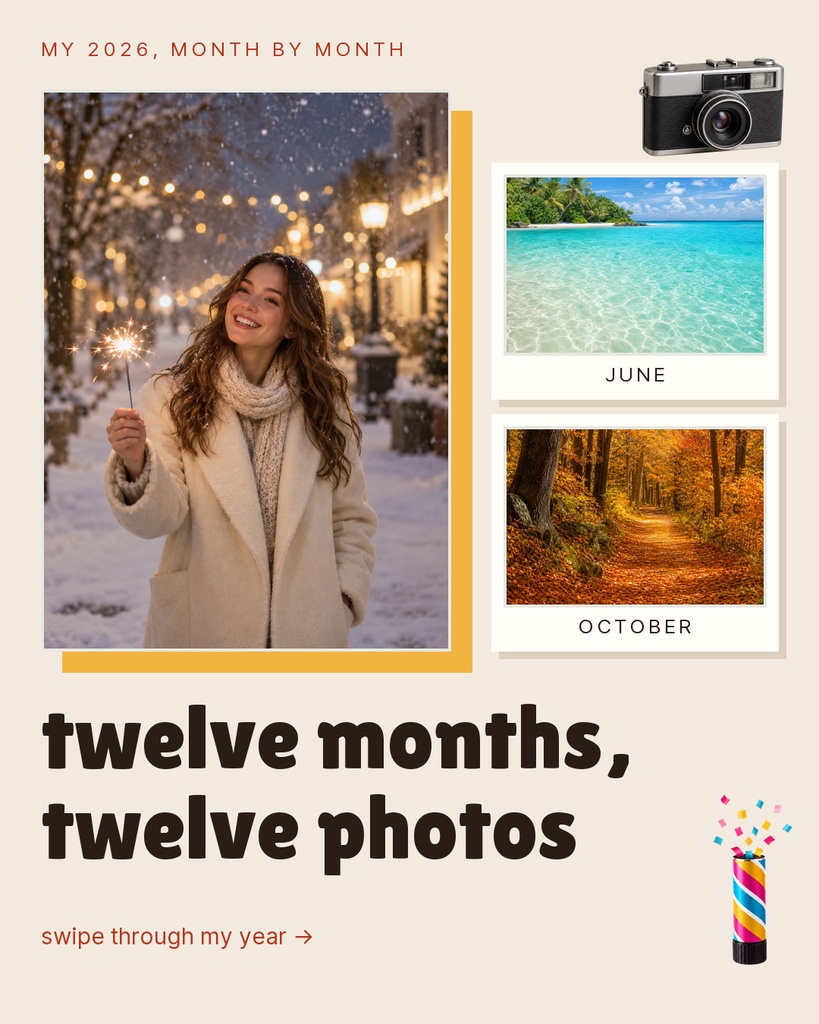 Preview for Twelve Months, Twelve Photos Carousel Opener Template