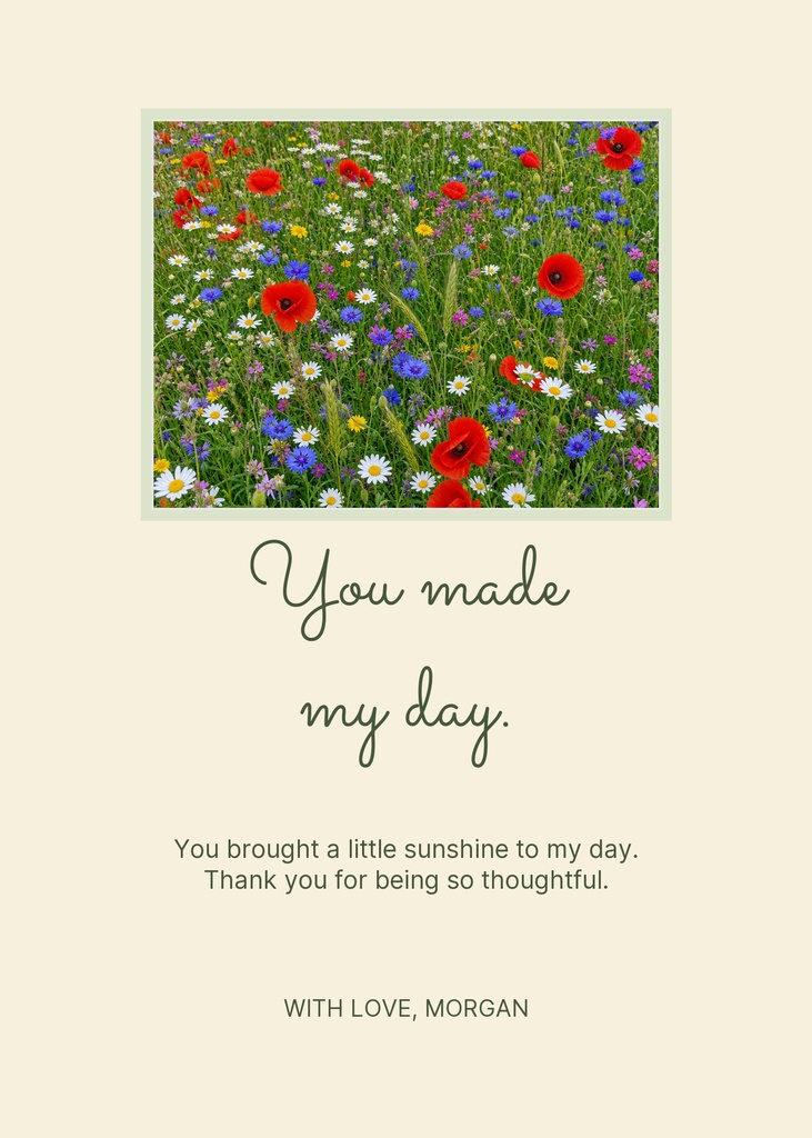 Preview for You Made My Day Portrait Greeting Template