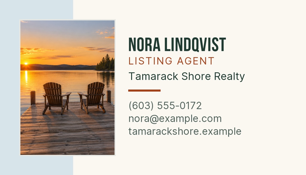 Preview for Lakefront Summer Showing Agent Contact Card Template